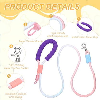 Dog Leash with Padded Hands Free, 4.9ft/1.5m Adjustable Bungee Dog Training Leash, No Pull Heavy Duty Nylon Rope(Green Purple), Intended for Large Medium Pet Running/Hiking/Walking - color: Green Purple, size: 4.9ft/1.5m