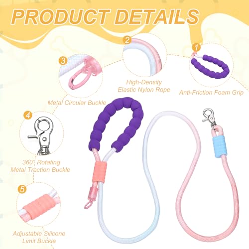Dog Leash with Padded Hands Free, 6.6ft/2m Adjustable Bungee Dog Training Leash, No Pull Heavy Duty Nylon Rope(Green Purple), Intended for Large Medium Pet Running/Hiking/Walking - color: Green Purple, size: 6.6ft/2m