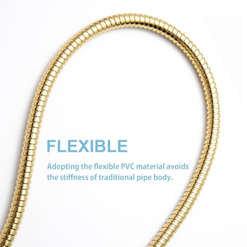 OFFO Shower Hose, 80 in Kink Free Stainless Steel Shower Hose Attachment Electroplating Handheld Shower Head Hose Flex Hoses Extension with Brass Insert & Nut for Pet Bathing Cleaning, Gold - color: Gold, size: 80 in