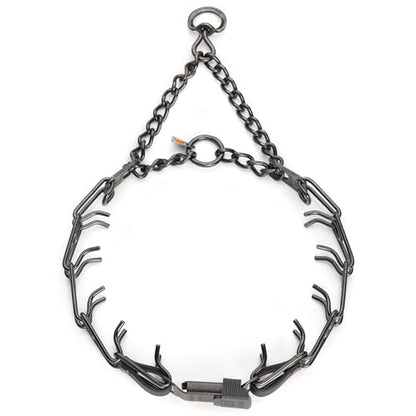 Herm Sprenger Black Stainless Steel Dog Collar with Quick Release ClicLock Buckle and Biothane Insert Training Collar Made in Germany (Black, 23in x 3.2mm(Neck Size up to19-20in)) - color: Black, size: 23in x 3.2mm(neck size up to19-20in)