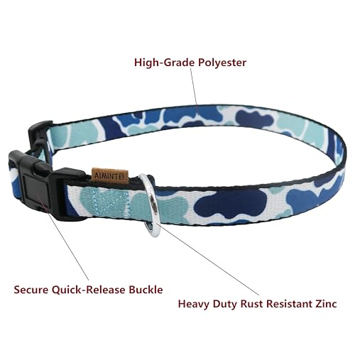Dog Collar, Cute Camouflage Pattern, Soft and Adjustable Collar with Quick Release Buckle (XS (Neck 9-13", Width 3/8"), Camouflage Blue) - color: Camouflage Blue, size: XS (Neck 9-13", Width 3/8")
