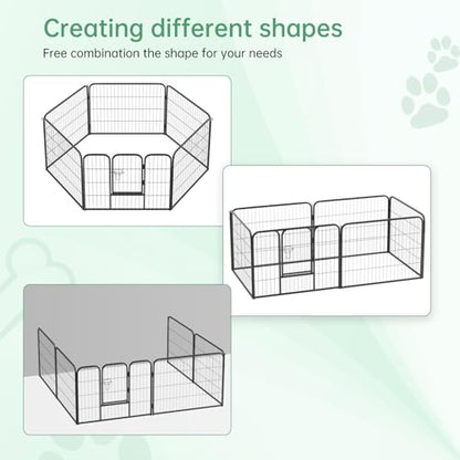 FDW Dog Playpen Dog Pen Dog Kennel 6 Panels 24 Inch Height Indoor Outdoor Folding Metal Portable Puppy Exercise Pen Heavy Duty Dog Fence for Yard Camping,Black - style: 6 Panels