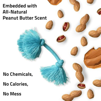 Playology Dog Toys | Dri-Tech Rope Tug of War Dog Toy for Tough Chewers | Peanut Butter Scented Small Tug Rope Toys for Dogs - size: Small, style: Peanut Butter