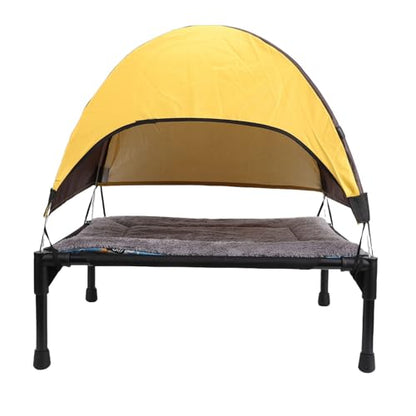 Estink Elevated Dog Camping Tent with Canopy Portable Raised Dog Cot Breathable Mesh Fabric Quick Fold Outdoor Pet Bed for Camping Beach Lawn Medium to Large Dogs