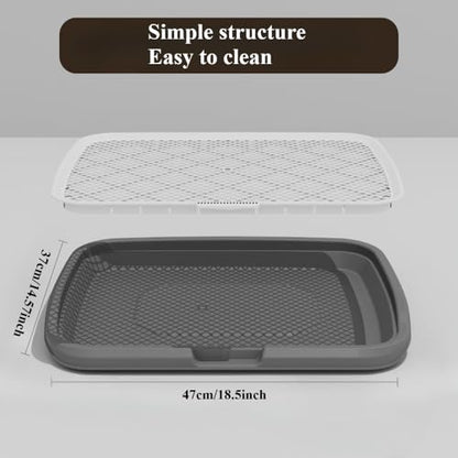Splashproof Mesh Dog Toilet Training Pad Holder - Easy to Clean Indoor Potty Tray for Puppies Dogs & Cats(Grey) - color: Grey