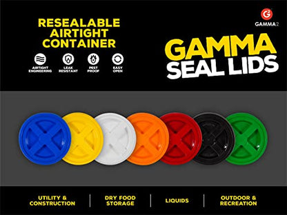 Gamma2 Gamma Seal Lid for Utility Buckets - Fits 3.5, 5, 6 & 7 gallon buckets, Yellow, Made in USA - color: Yellow, size: Fits 3.5, 5, 6, & 7 Gallon Buckets