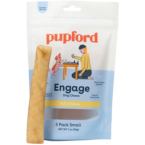 Pupford Yak Cheese Chews for Dogs & Teething Puppies, Natural, Long-Lasting Himalayan Dental Treats (3 Pack Small) - size: 1 Ounce (Pack of 3), style: For Small Dogs