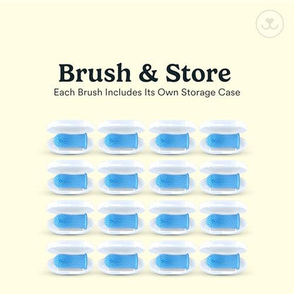 Jasper Dog Toothbrush, 360 Degree Pet Tooth Brushing Kit, Cat Toothbrush, Canine Dental Care & Teeth Cleaning Kit, Pet Finger Tooth Brush, Use with Dog Toothpaste, 16-Pack Blue - color: Blue (16pack)