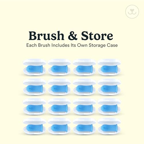 Jasper Dog Toothbrush, 360 Degree Pet Tooth Brushing Kit, Cat Toothbrush, Canine Dental Care & Teeth Cleaning Kit, Pet Finger Tooth Brush, Use with Dog Toothpaste, 16-Pack Blue - color: Blue (16pack)