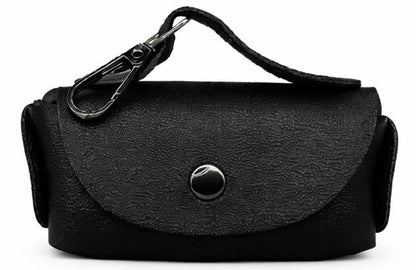 Pet Poop Bag Dispenser with Clip, Portable Waste Bag Holder, 5 Colors Available, 3.9 x 2.4 x 1.2 inches (Black) - color: Black