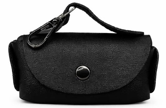 Pet Poop Bag Dispenser with Clip, Portable Waste Bag Holder, 5 Colors Available, 3.9 x 2.4 x 1.2 inches (Black) - color: Black