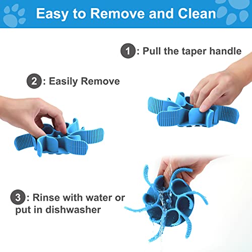Anipaw Dog Slow Feeder Bowls Silicone Spiral Pet Food Feeder Insert to Slow Down Eating for Large Medium Small Breed Dogs Perfect with Stainless Steel Glass Ceramic Pet Bowls (Blue) - color: Blue
