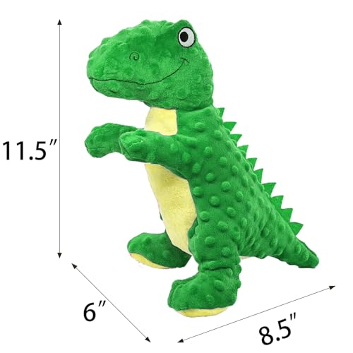 No Stuffing Dog Toys for Aggressive Chewers, Squeaky Wrinkled Toys, Durable Dog Chew Toys, Soft and Tough Plush Toys, Suitable for All Breeds of Dogs. (Dinosaur (Green)) - color: Dinosaur (Green)
