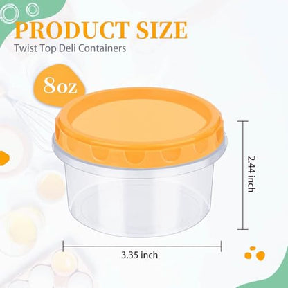 TOFLEN Reusable Small Freezer Containers 8 Oz Plastic Food Storage Containers with Screw On Lids, Leakproof & Airtight, Freezer Safe, Dishwasher Safe, Set of 6 Multicolor - size: 8 oz*6