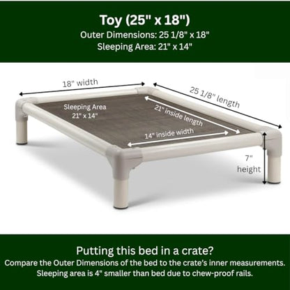 Kuranda Chewproof Elevated Dog Bed – 25" x 18" - Sunsure Textilene - Sierra - color: Sierra, size: Toy