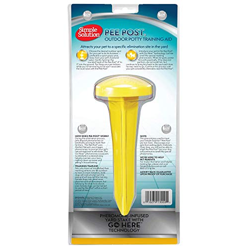 Simple Solution Pee Post Outdoor Dog Training Aid, 13-Inch Pheromone-Infused Stake for Puppy Potty Training, Yard Marking, and Housebreaking, Dog Pee Attractant for Lawn & Garden (Pack of 6) - size: 13 INCH (Pack of 6)