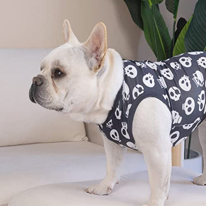 CuteBone Dog Shirts 2-Pack Soft Pet Clothes Breathable Summer Vest for Small Puppy and Stretchy Cat Apparel - color: Skulls, size: Small