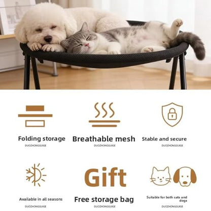 Elevated Outdoor Dog Bed,Foldable ElevatedDog Bed with Sturdy Wire Frame,Portable Folding Washable Non Slip Cot,Cooling Elevated Pet Cot,for Pets Cats Puppy Sleep Rest Outside Camping Travel