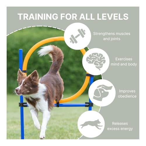 TRIXIE Dog Agility Ring Jump | Portable Dog Hoop - Agility at Home, Dog Obstacle Training Equipment