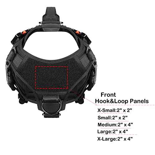 ICEFANG GN3 Tactical Dog Harness with 6X Buckle,Dog Molle Vest with Handle,3/4 Body Coverage,Hook and Loop Panel for ID Patch,No Pulling Front Clip (M (25"-31" Girth), Black) - color: Black, size: Medium (Pack of 1)