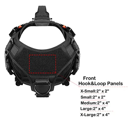 ICEFANG GN3 Tactical Dog Harness with 6X Buckle,Dog Molle Vest with Handle,3/4 Body Coverage,Hook and Loop Panel for ID Patch,No Pulling Front Clip (M (25"-31" Girth), Black) - color: Black, size: Medium (Pack of 1)