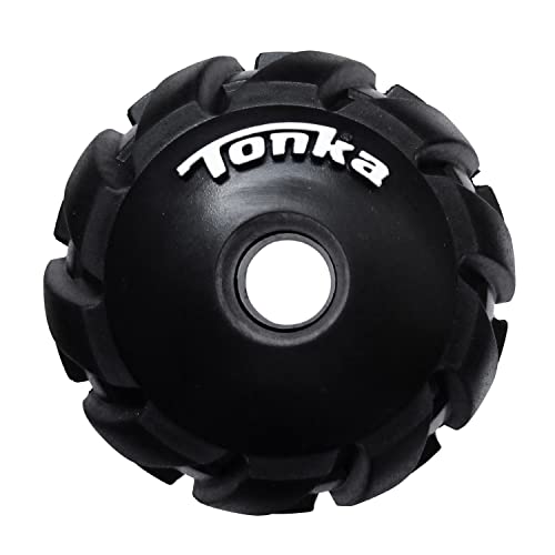 Tonka Mega Tread Ball Treat Holder Dog Toy, Lightweight, Durable and Water Resistant, 3 Inches, for Small/Medium/Large Breeds, Single Unit, Black - size: 3 inch Mega Tread Ball