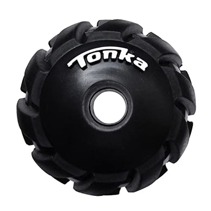 Tonka Mega Tread Ball Treat Holder Dog Toy, Lightweight, Durable and Water Resistant, 3 Inches, for Small/Medium/Large Breeds, Single Unit, Black - size: 3 inch Mega Tread Ball