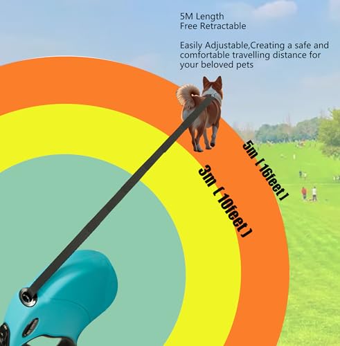 13FT Retractable Dog Leash for Small Dogs up to 22lbs with Chew Proof Steel Wire Extender, Lightweight, Durable & Safe Walking Solution Blue S - color: Blue, size: Small