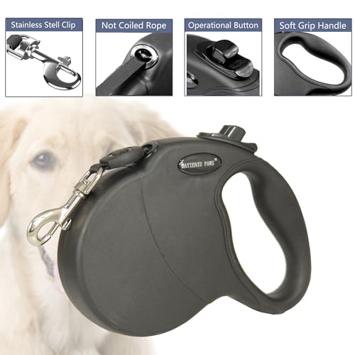 13FT Retractable Dog Leash for Small Dogs up to 22lbs with Chew Proof Steel Wire Extender, Lightweight, Durable & Safe Walking Solution Black S - color: Black, size: Small