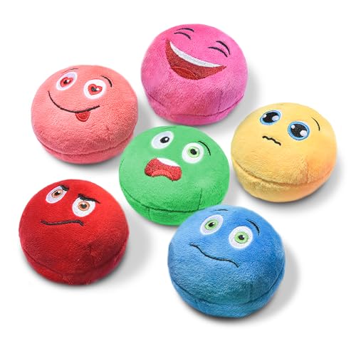 Squeaky Dog Toys, Stuffed Plush Puppy Toy Balls to Keep Them Busy, (6 Pack) Interactive Funny Pet Ball with Squeaker for Puppies Small Breed Dogs - style: Small 2.6" (6 Pack)