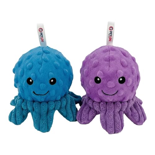 Pet Lou Octopus EZ Squeaky Ball, Set of 2, 4-inch Width
