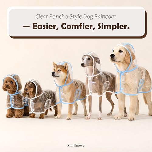 Clear Dog Poncho, Transparent PVC Cape Style Pet Rain Jacket with Hidden Leash Hole, Suitable for Most Dog Breeds(2-25lbs) (Transparent, s-3xl) (White, XX-Large) - color: white, size: XX-Large