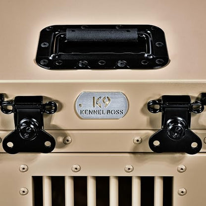 K9 Kennel Boss Aluminum Collapsible Dog Crate, Heavy Duty Folding Kennel - Small (Tan) - color: Tan, size: 30.6"L x 22.8"W x 25.7"H