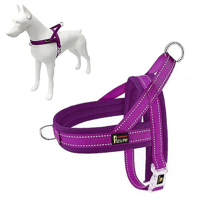 Plutus Pet No Pull Dog Harness with Breathable Mesh Padded, Adjustable Reflective Escape Proof Dog Harness, Quick Fit Dog Vest Harness for Small Medium Large Dogs(XXS, Purple) - color: Purple, size: XXS: chest 11.8"-15"