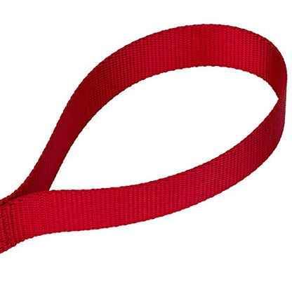 Country Brook Petz - Vibrant 17 Color Selection - Heavyduty Doublehandle Nylon Leash (6 Foot, 3/4 Inch Wide, Red) - color: Red