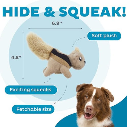 Outward Hound Squeakin’ Squirrels – 3‑Pack Plush Squeaky Dog Toys for Puppies, Small Dogs & Hide-A-Squirrel Replacements - color: Squirrels (3-pack)