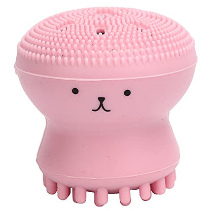 Ymiko Dog Bath Brush, Cat Massager Shower Scrubber with Shampoo Dispenser Cat Rubber Soft Foaming Bath Brush Dog Scrubber For Bath For Shedding, Bathing, Massaging, Grooming, 2.0x2.1in (Pink【bubble