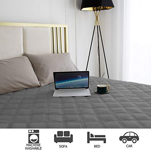 Ameritex Waterproof Dog Bed Cover Pet Blanket with Anti-Slip Back for Furniture Bed Couch Sofa - color: Darkgrey, size: 30x60 Inch (Pack of 1)