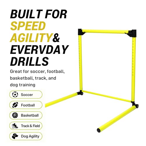 3Pcs Adjustable Height Hurdles Training Equipment, Hurdles Track and Field | Agility Speed Jumping Training Equipment for Soccer Basketball Football Dogs,Outdoor Backyard- Detachable-Green