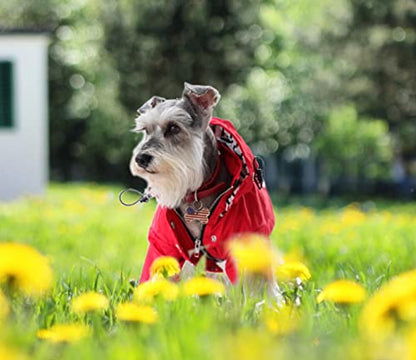 Morezi Dog Zip Up Raincoat with Reflective Buttons, Rain/Water Resistant, Adjustable Drawstring, Removable Hood, Raincoats with Legs 8lbs to 80lbs Available - Pink - S - color: Pink, size: Small