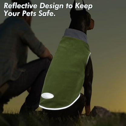 cyeollo 2 Pack Dog Sweater Fleece Vest Dog Sweatshirt Reflective Lightweight Doggie Clothes for Small Dogs Boy Girl Pet Apparel, Grass Green & Grey M - color: Grass Green & Grey, size: Medium