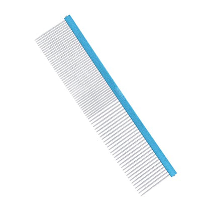 Greyhound Comb For Dogs, Metal Dog Comb Dog Combs with Rounded Ends Dog Comb Cat Comb For Removing and Knots Grooming Tool For Long Short Haired Dog (Blue 22cm/8.7in) - size: Blue 22cm/8.7in