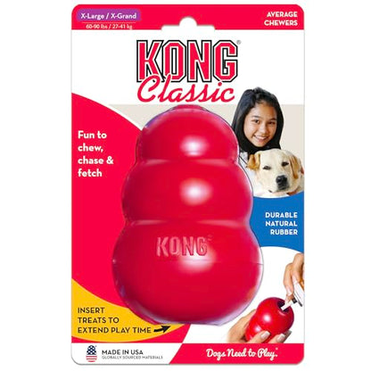KONG Classic Stuffable Dog Toy - Fetch & Chew Toy for Dogs - Treat-Filling Capabilities & Erratic Bounce for Extended Play Time - Durable Natural Rubber Material - for Extra Large Dogs - size: X-Large (Pack of 1)