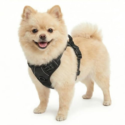 Funfox No Pull Dog Harness, Adjustable Pet Vest with Control Handle & Front Clip, Reflective Design for Small Medium Large XL Dogs, Black S - color: Black, size: S