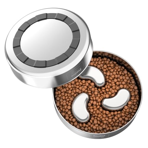 Slow Feeder Dog Bowl-1.5Cups for Small Breeds, Dual Wall Stainless Steel Maze Bowl, Non-Slip Base, Food-Grade Metal Dog Dish to Slow Eating