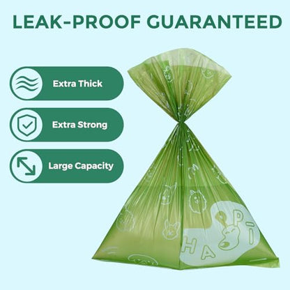 Dyforce Dog Poop Bags Rolls with Dispenser, 600 Count Value Pack Extra Thick Strong Leak Proof Poop Bags for Dogs Doggy with Holder, Scented Pet Waste Cat Litter Bags 9x13" Bulk, Green - color: Green