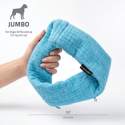 Playology Dog Toys | Plush Toy Crinkle Ring for Large Dogs | Peanut Butter Scented Jumbo Plush Chew Toy - size: Jumbo Ring, style: Peanut Butter