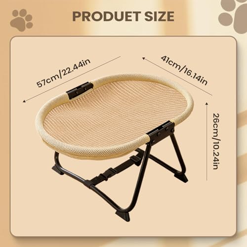 Elevated Dog Bed,Portable Breathable Non Slip Cot Hammock - Foldable 22.44 x 16.14 x 10.23Inch Dog Bed Raised Cot,for Pets Cats Kitten Puppy Sleep Rest Camping Travel - color: C