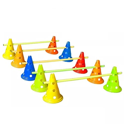 Agility Hurdle Cone 5pc Set, Detachable Slalom Training Agility Poles for Players Adult Children and Dog, Outdoor Sport Traning Equipment (Size : 1.5m/59.1in) - size: 1.5m/59.1in