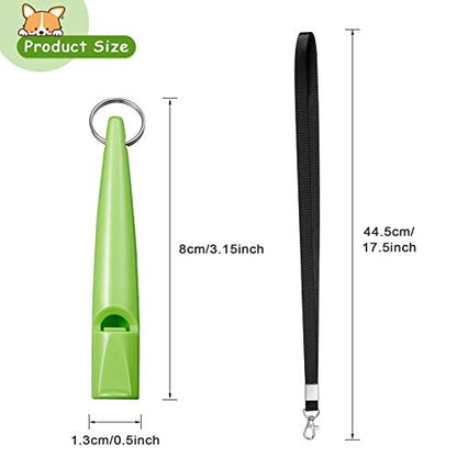 Weewooday 5 Pcs Dog Whistle Training to Stop Barking Plastic Dog Recall Training Whistle with Adjustable Lanyards and Key Rings(Black, Orange, Blue, Purple, Green)